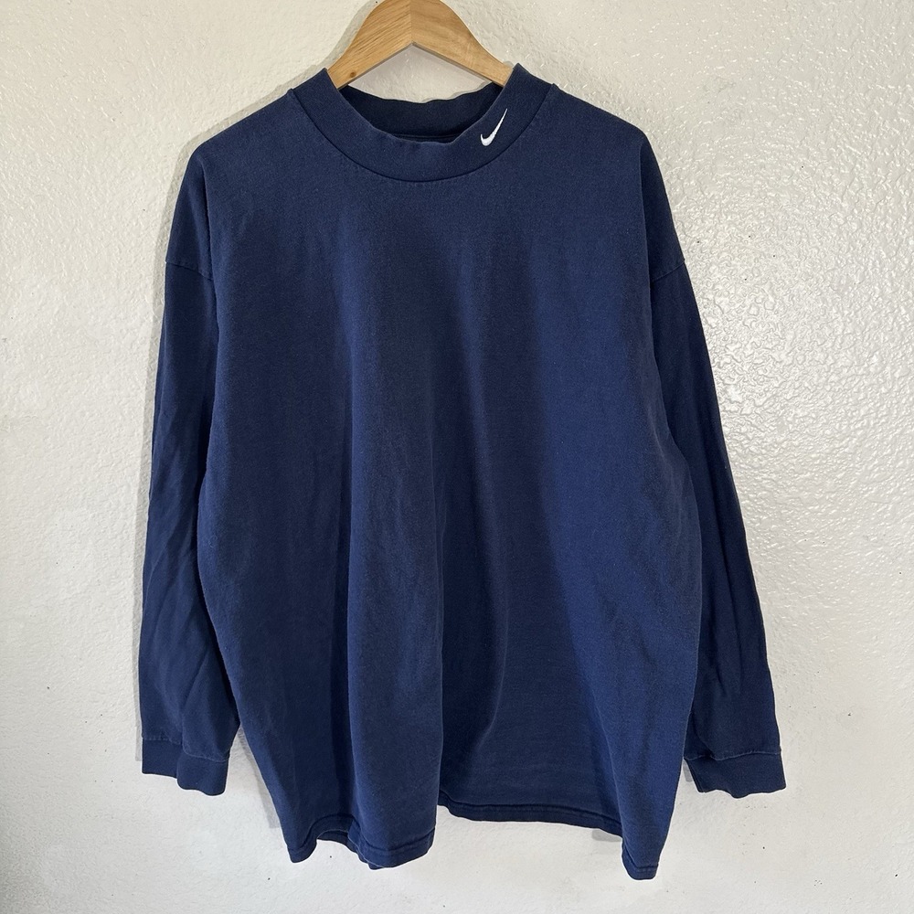Vtg Nike Mens 2XL Travis Scott Mini Swoosh Heavyweight Mock Neck T-Shirt USA